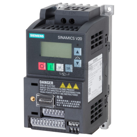 Преобразователь частоты Siemens SINAMICS V20 6SL3210-5BB15-5UV1 200-240 В 0,55 кВт